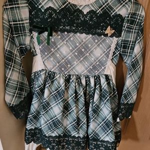 Green Classic Plaid Holiday Dress Size 8